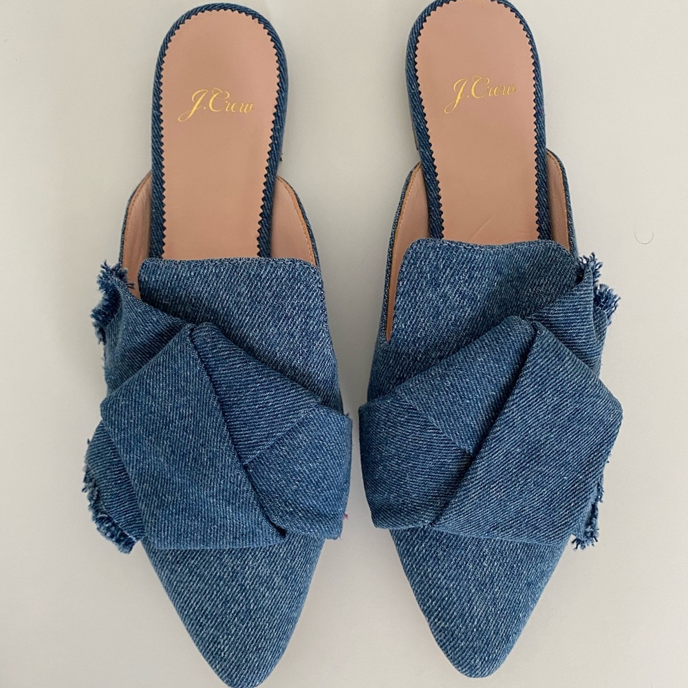 J. Crew • Denim Knot Mules • Denim • Sz: 7.5